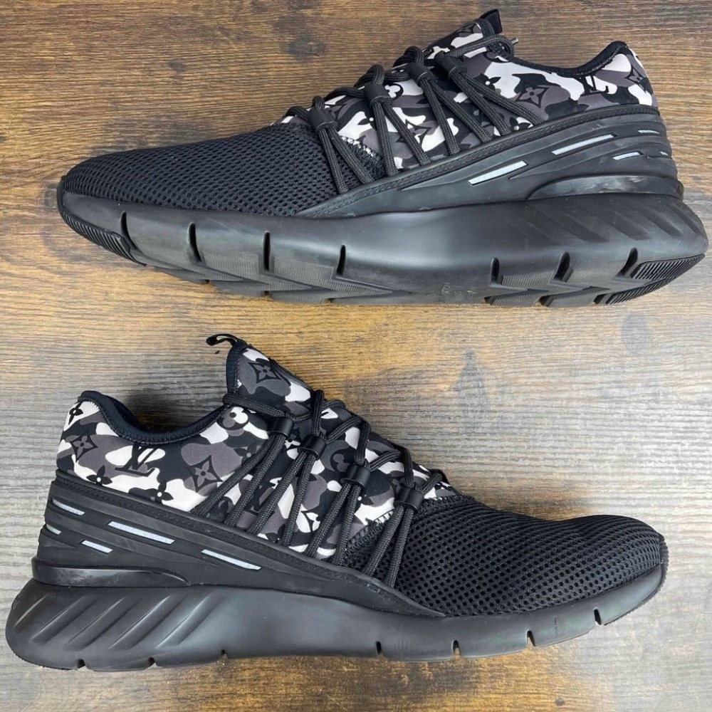 Louis Vuitton LV Fastlane Black Camo Size 9 UK / 10 US 1A3V1Y Designer Gym Shoes - Picture 4 of 9